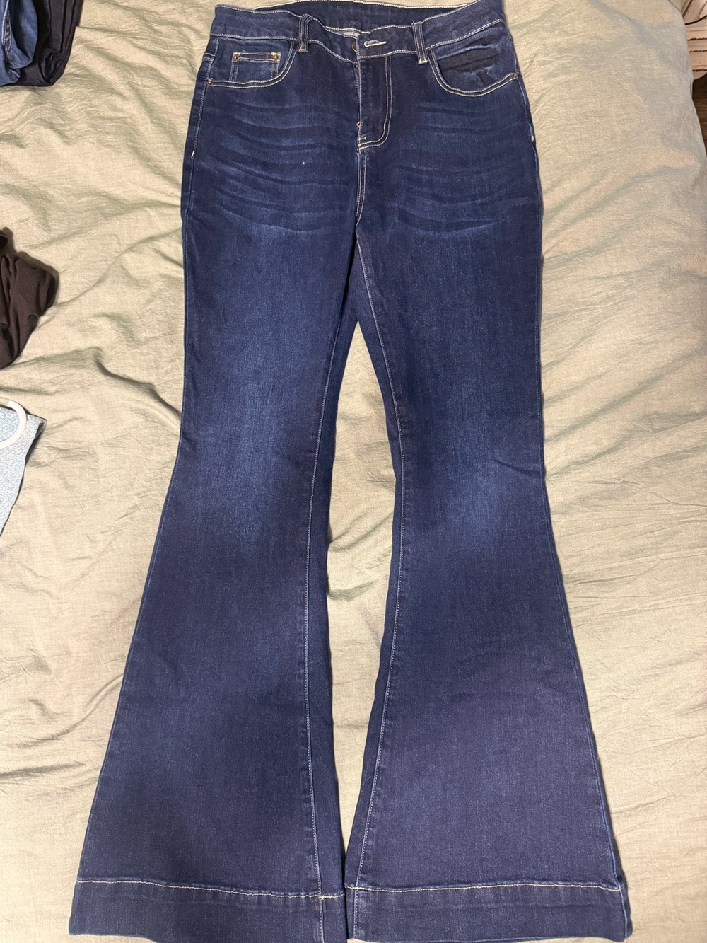 Dark Blue Women's Flare Jeans